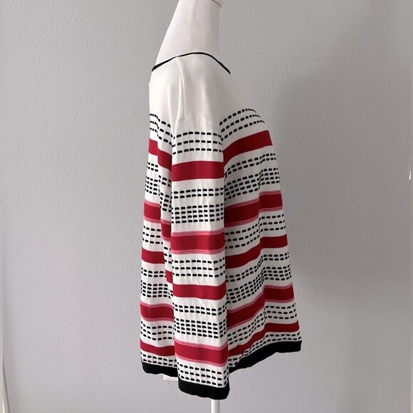 Alfred Dunner Womens Textured Chevron Asymmetrical Hem Sweater Size 3X - Picture 3 of 8